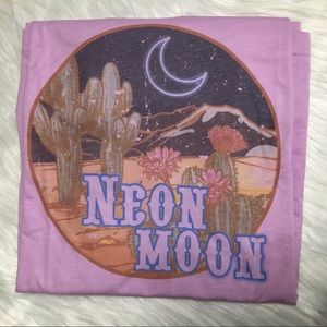 New-Pale Pink Neon Moon Ladies T-Shirt